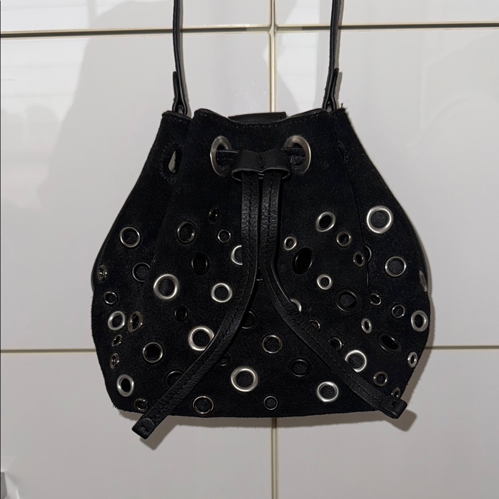 Vince Camuto Genuine Leather Metal Mini Crossbody Purse